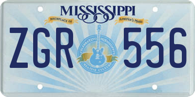 MS license plate ZGR556