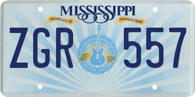 MS license plate ZGR557