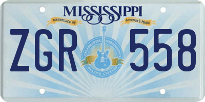 MS license plate ZGR558