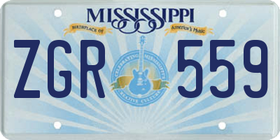 MS license plate ZGR559