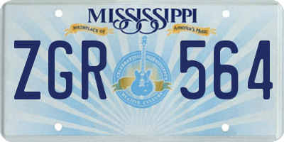 MS license plate ZGR564