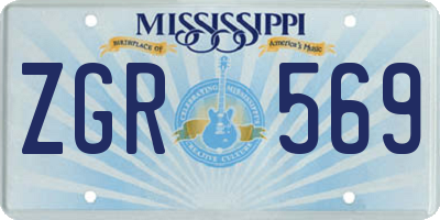 MS license plate ZGR569