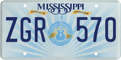 MS license plate ZGR570