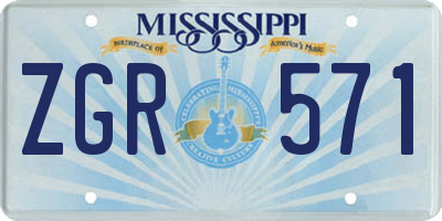 MS license plate ZGR571
