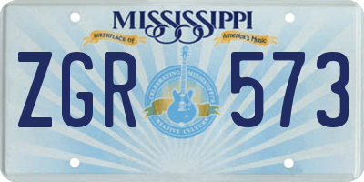 MS license plate ZGR573