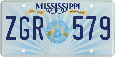 MS license plate ZGR579