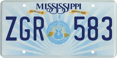 MS license plate ZGR583