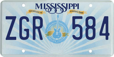 MS license plate ZGR584