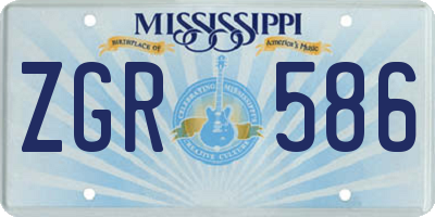 MS license plate ZGR586