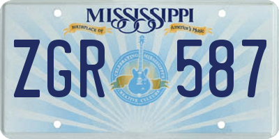 MS license plate ZGR587