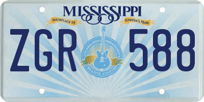 MS license plate ZGR588