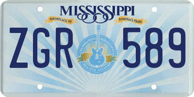 MS license plate ZGR589