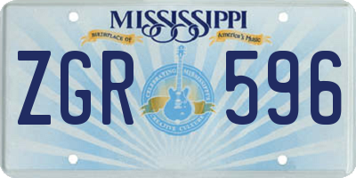 MS license plate ZGR596