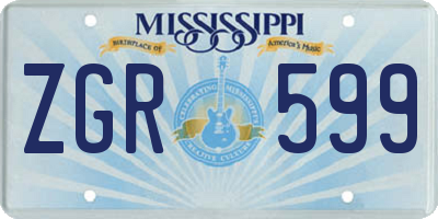 MS license plate ZGR599