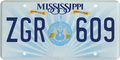MS license plate ZGR609