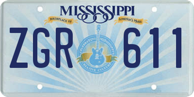 MS license plate ZGR611