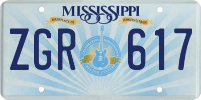 MS license plate ZGR617