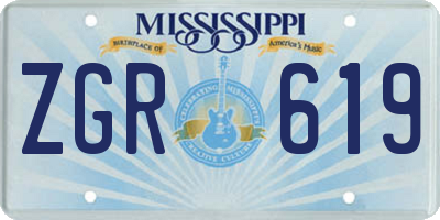 MS license plate ZGR619