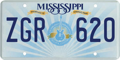 MS license plate ZGR620