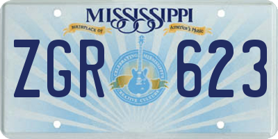 MS license plate ZGR623