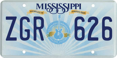 MS license plate ZGR626
