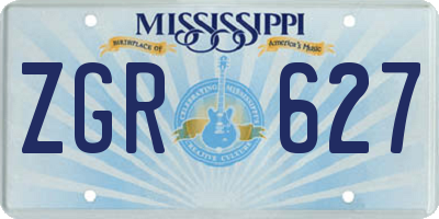 MS license plate ZGR627