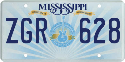 MS license plate ZGR628