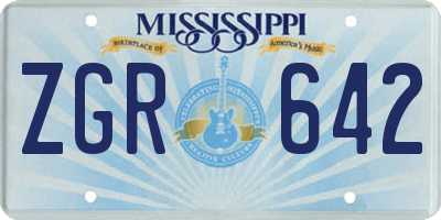 MS license plate ZGR642