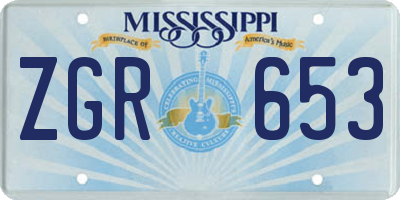 MS license plate ZGR653