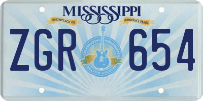 MS license plate ZGR654