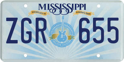 MS license plate ZGR655