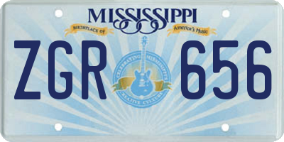 MS license plate ZGR656