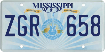 MS license plate ZGR658