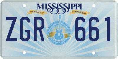 MS license plate ZGR661