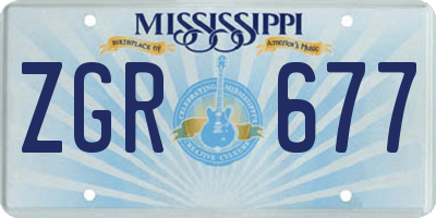 MS license plate ZGR677