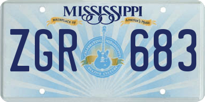 MS license plate ZGR683