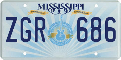MS license plate ZGR686