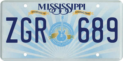 MS license plate ZGR689