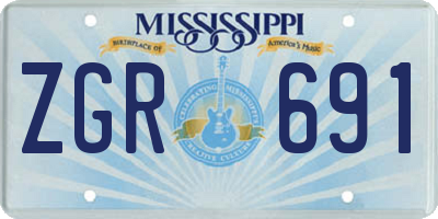 MS license plate ZGR691