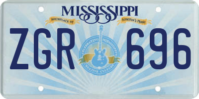 MS license plate ZGR696