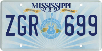 MS license plate ZGR699