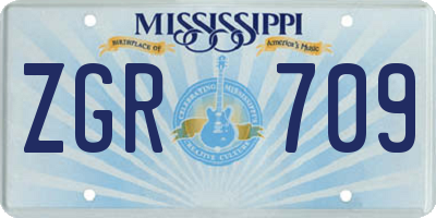 MS license plate ZGR709