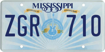 MS license plate ZGR710