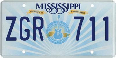 MS license plate ZGR711