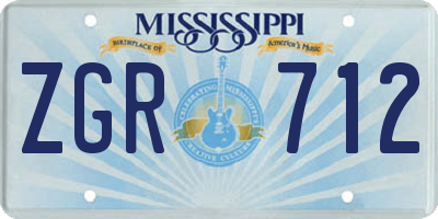 MS license plate ZGR712