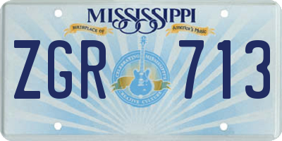 MS license plate ZGR713