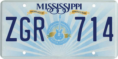 MS license plate ZGR714