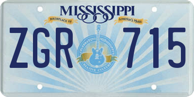 MS license plate ZGR715