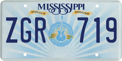 MS license plate ZGR719