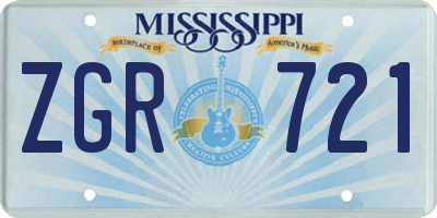MS license plate ZGR721